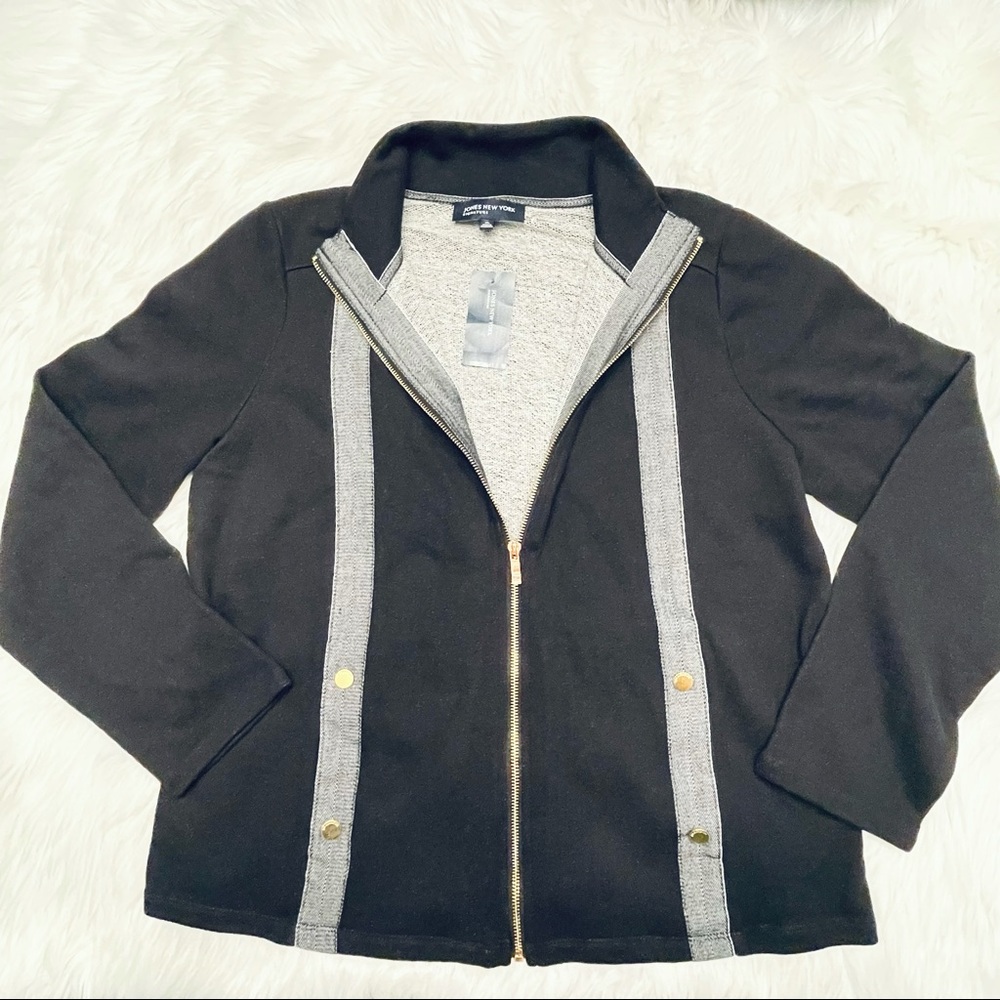 Jones New York Signature Full-Zip Sweater Jacket NWT